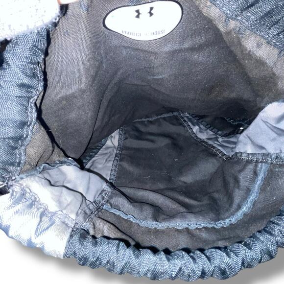 Under Armour UA Drawstring Sackpack Cinch Bag Black Gym Hike Backpack Pocket - Picture 8 of 12